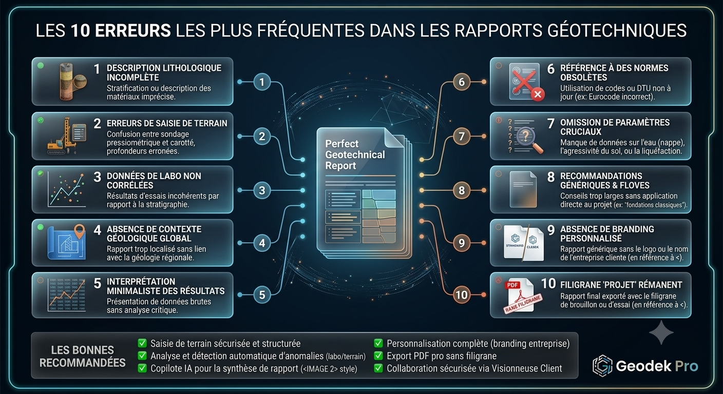 Les 10 Erreurs les Plus Fréquentes dans les Rapports Géotechniques
